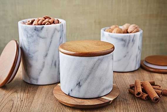 Storage Canister with Sealed Wood Top