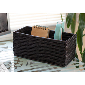 Black Tudor Rectangular petite storage basket 