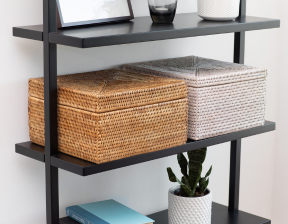 White Wash Rectangular Hinged Chest/Trunk