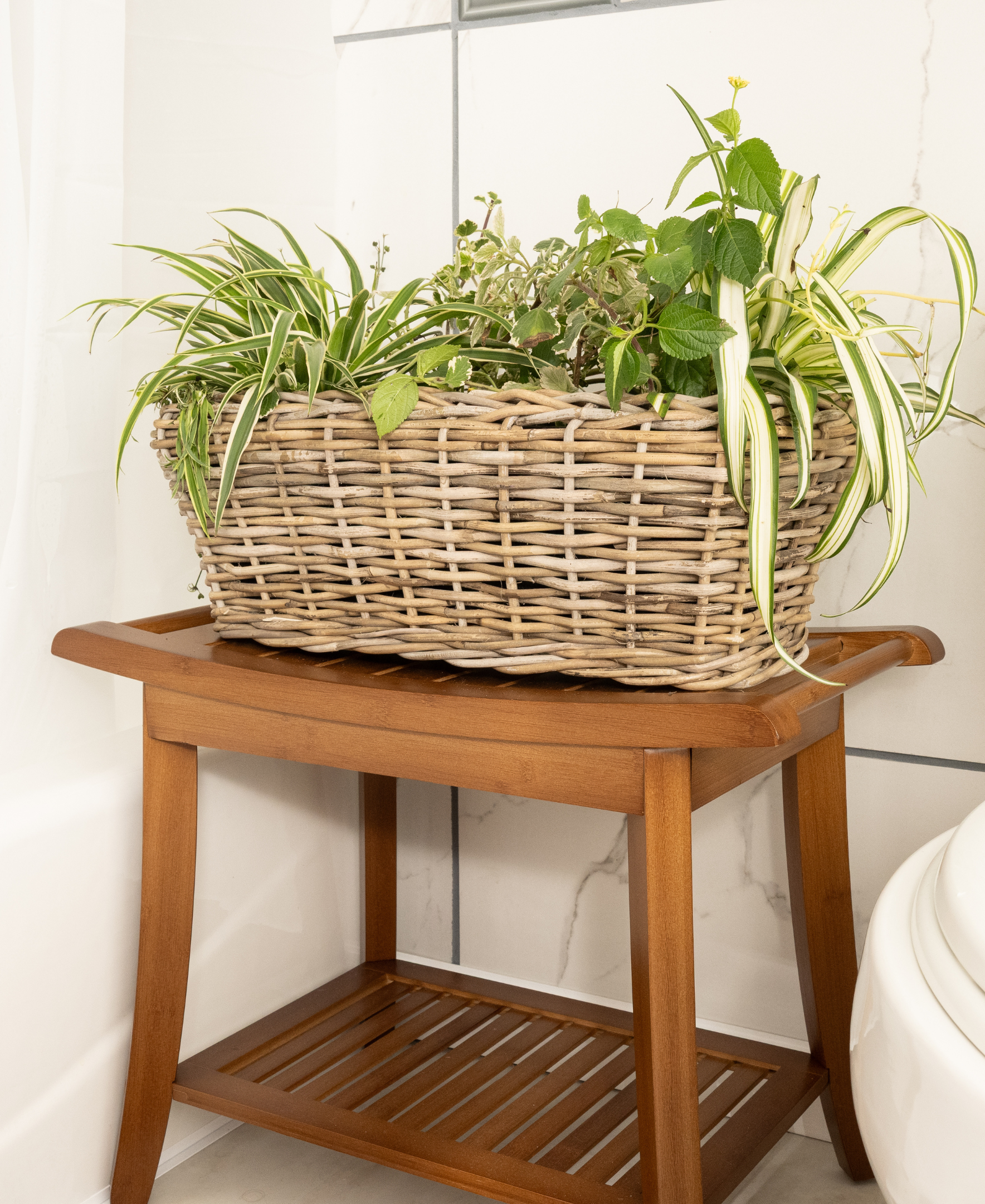 indoor planter inserts Rectangular Planter with Plastic Insert