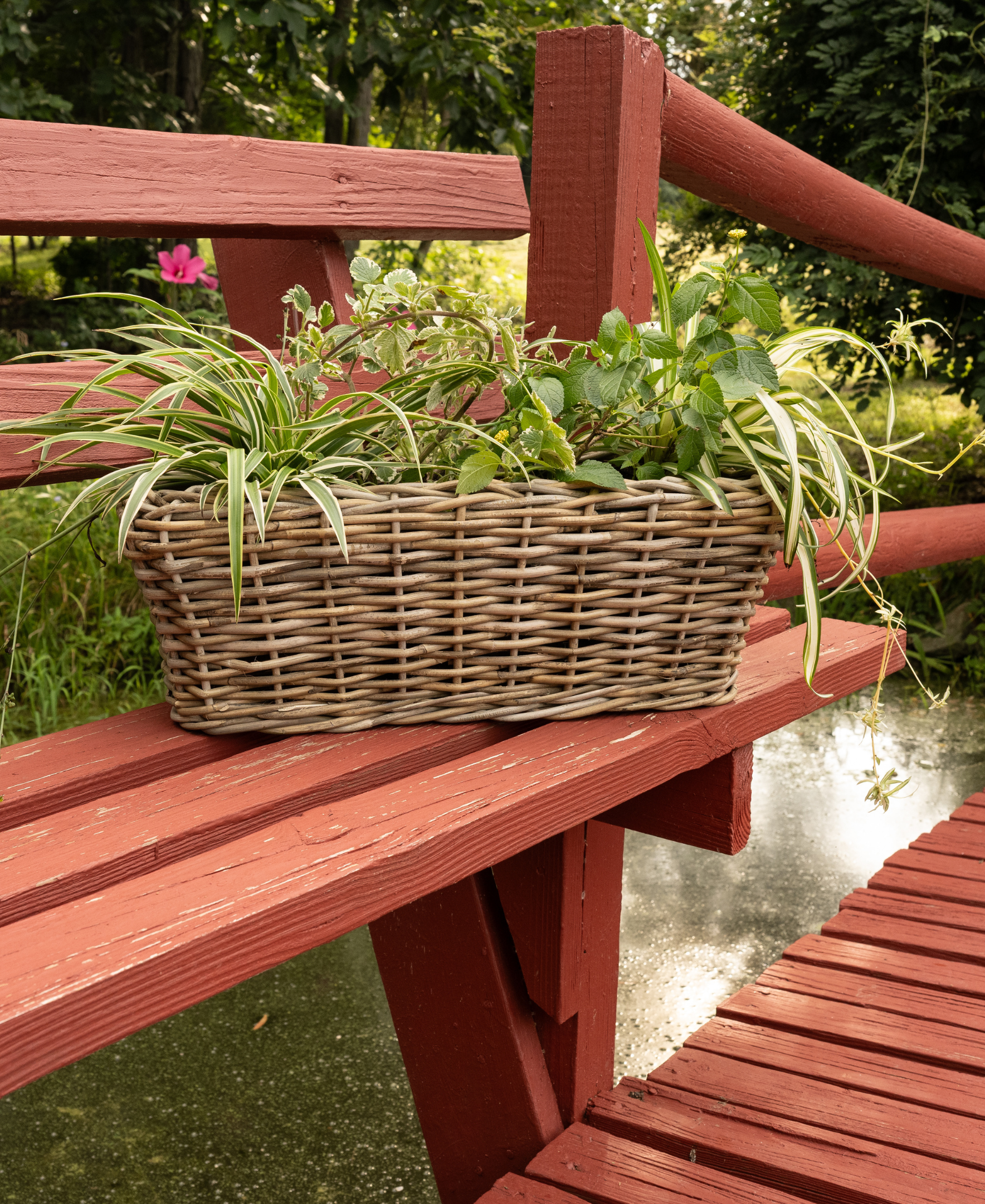 plastic outdoor planter Rectangular Planter with Plastic Insert