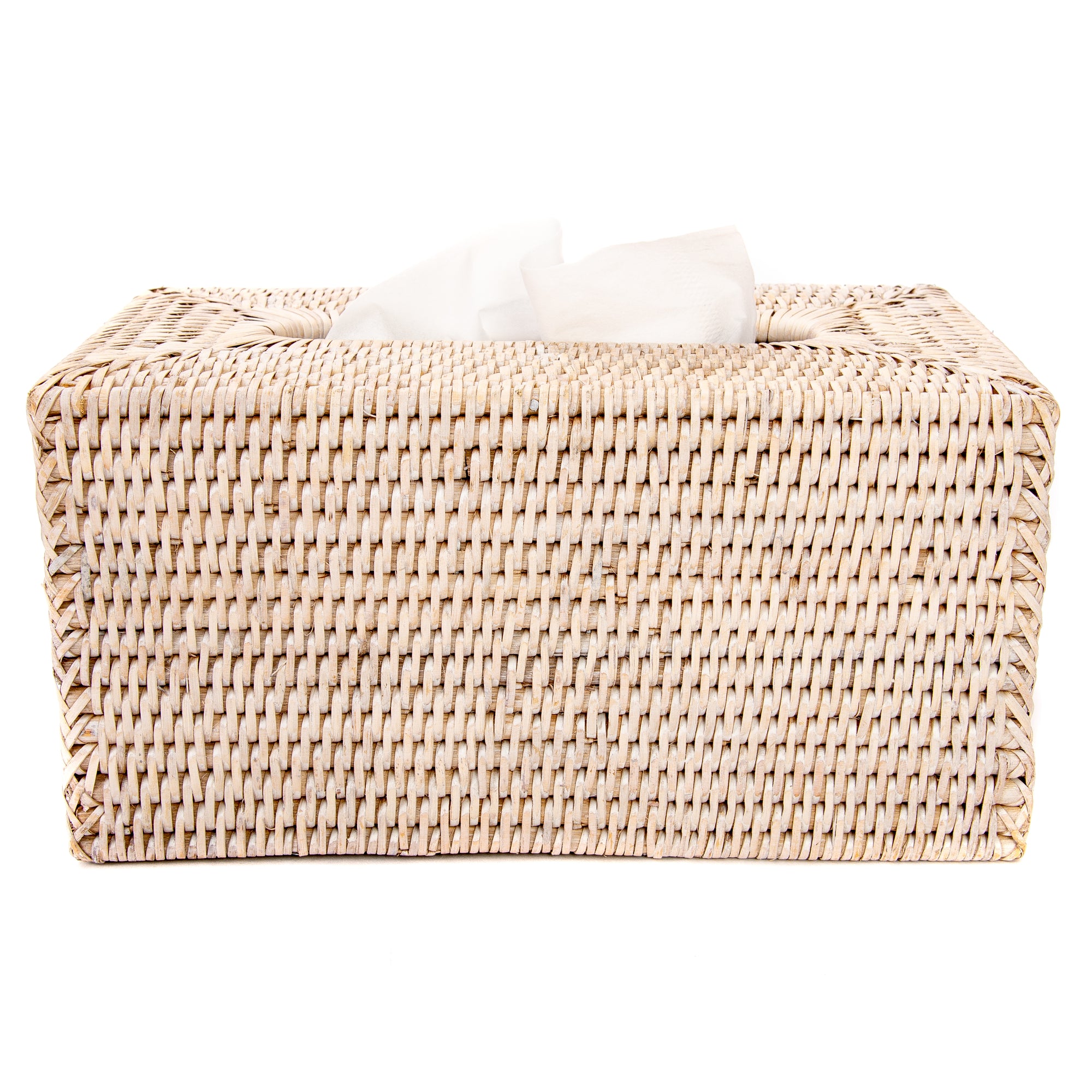 Rectangular Tissue Box Cover White Wash