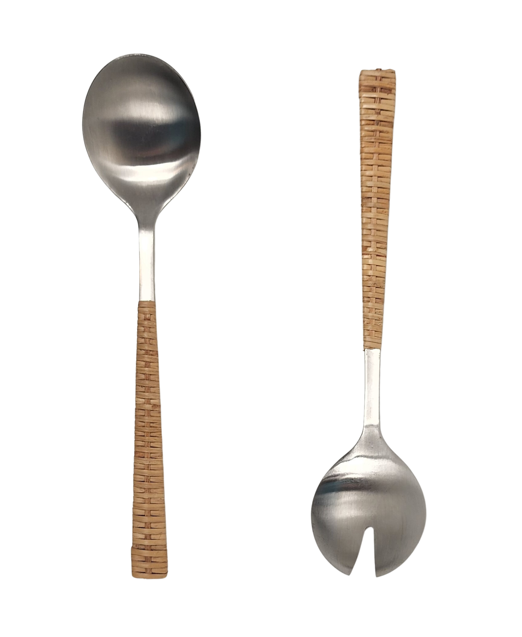Rattan Stainless-Steel Serving Pieces (Set of 2) - With Gift Box