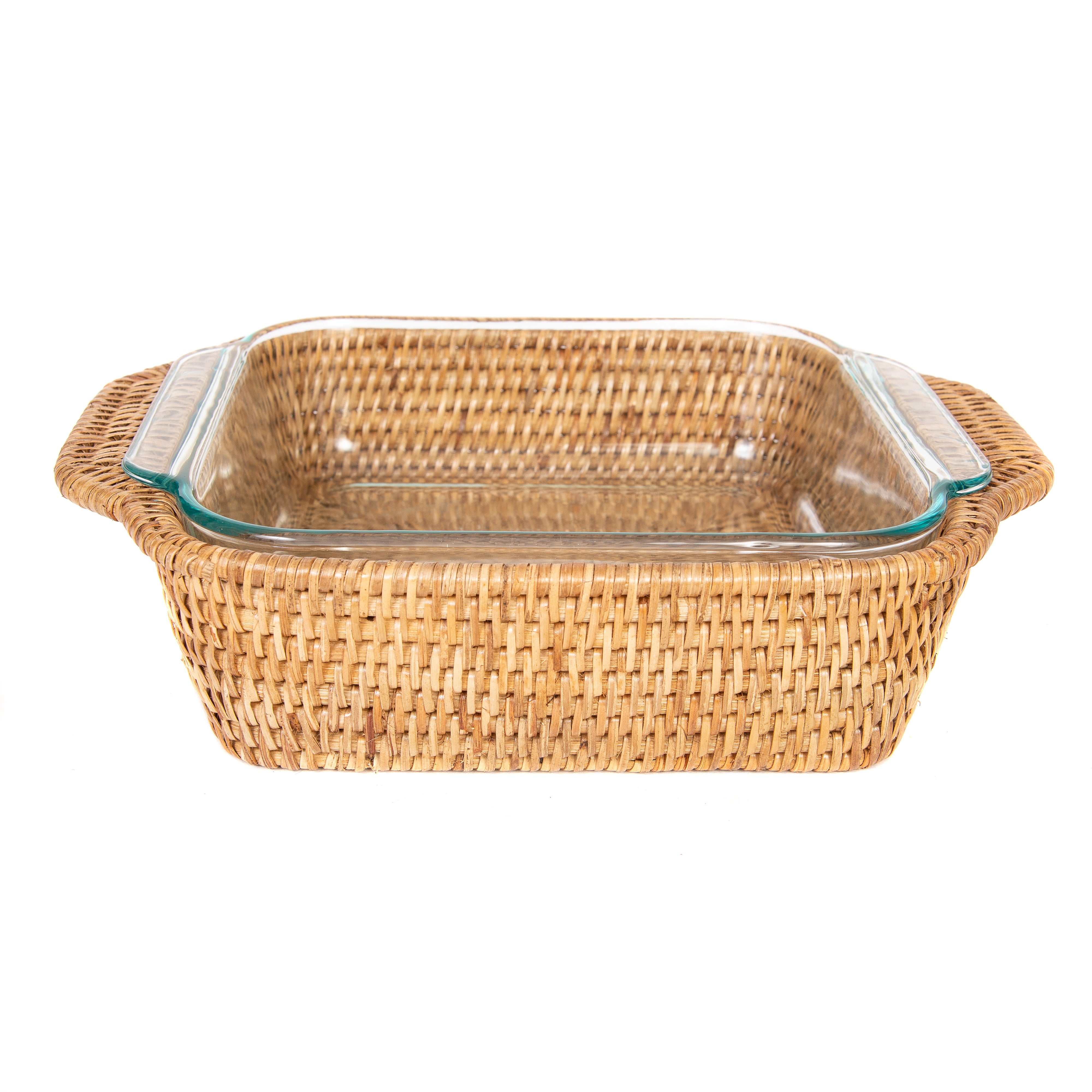 Artifacts Rattan™ Square Baker Basket with Pyrex - Artifacts Trading ...