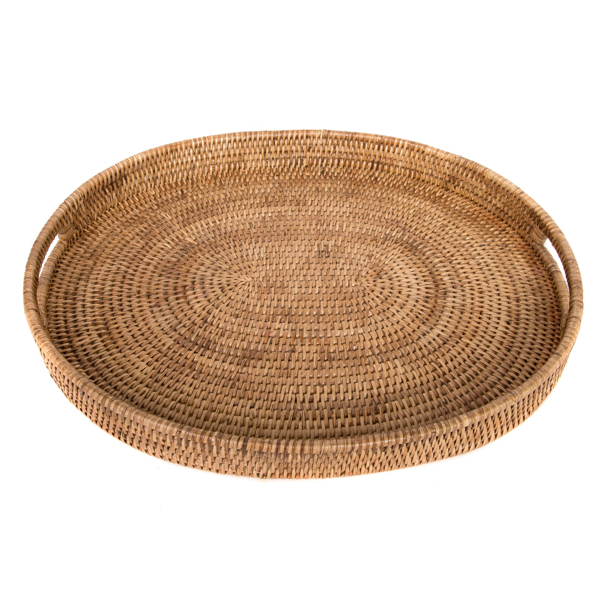 Oval Ottoman Tray With Cutout Handles