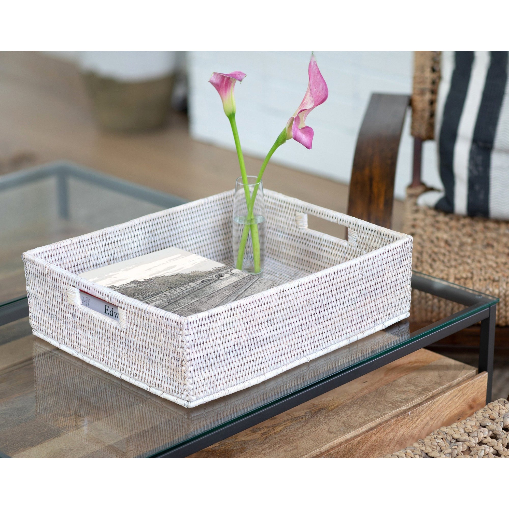 Artifacts Rattan™ Rectangular Shelf Basket with Side Handles - Artifacts  Trading Company