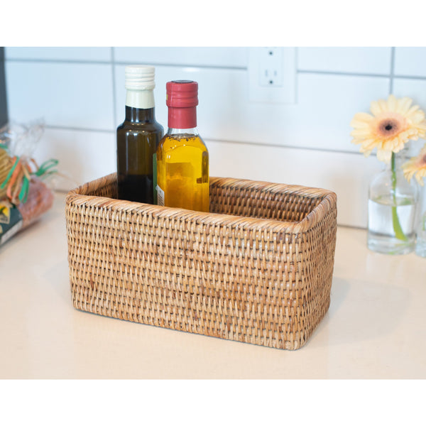 Artifacts Rattan™ Rectangular Shelf Basket with Side Handles