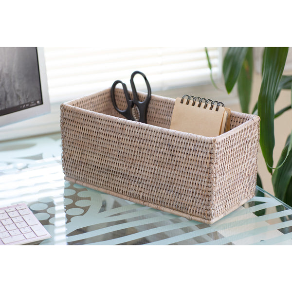 Artifacts Rattan™ Rectangular Shelf Basket with Side Handles