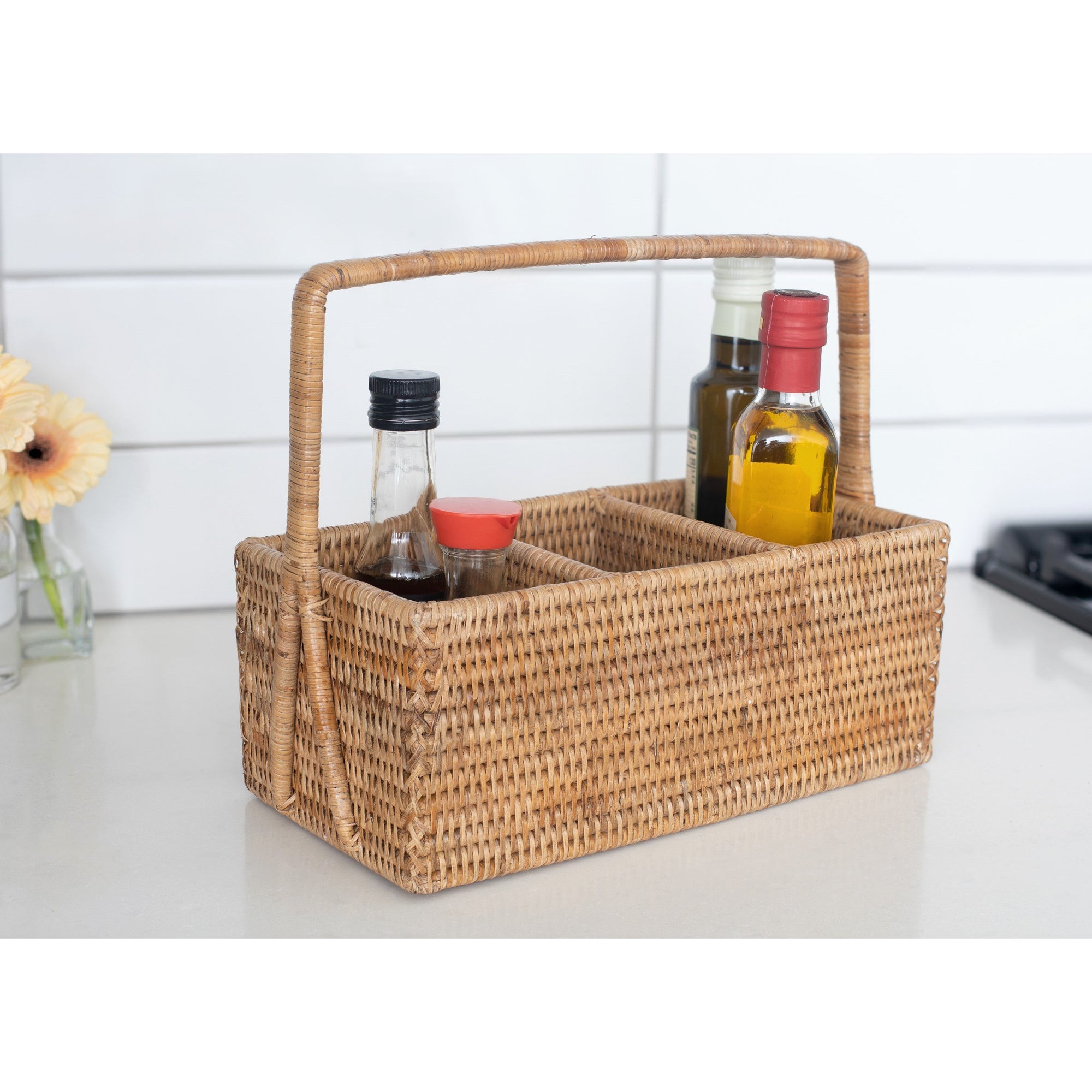 3 Section Caddy/Cutlery Holder with Handle