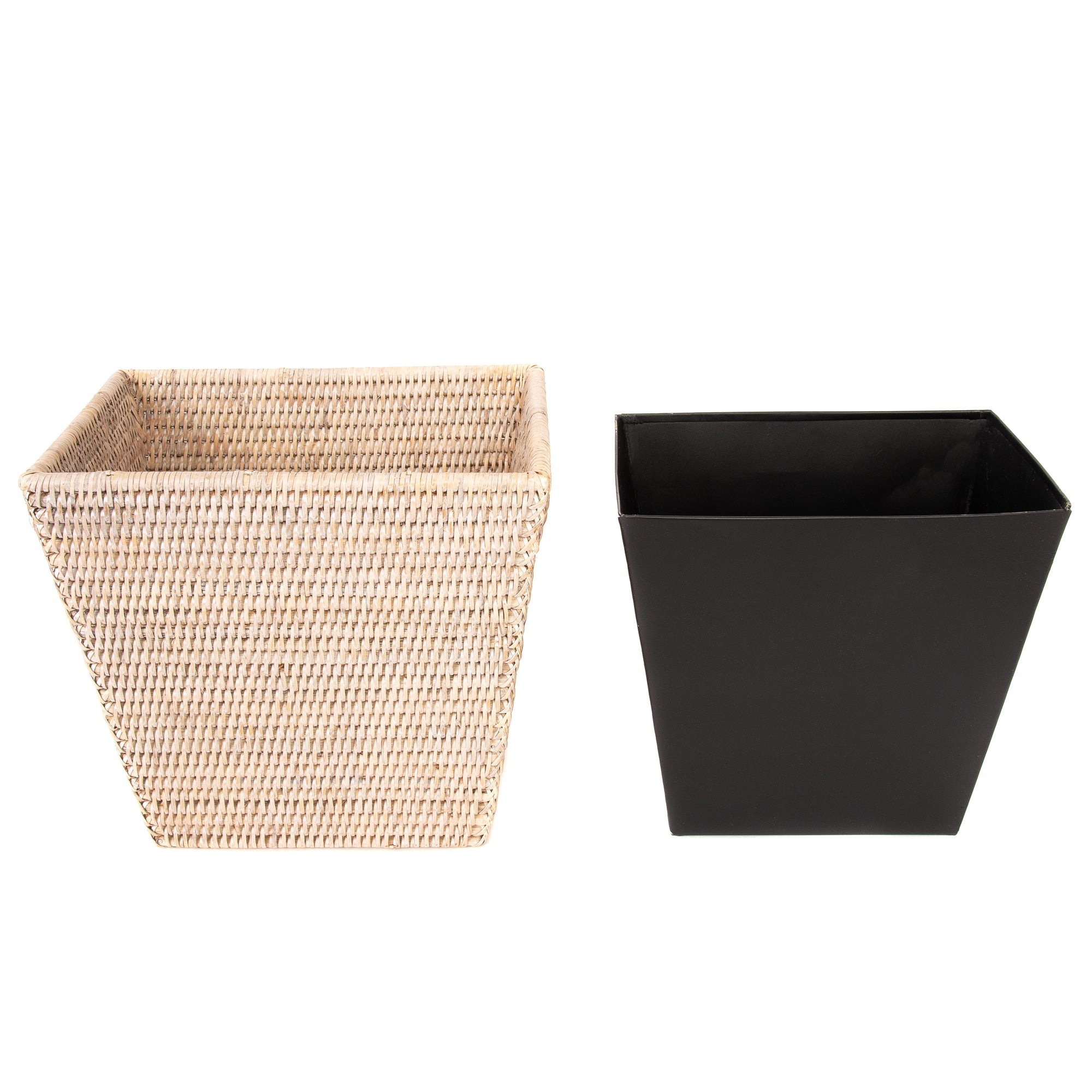 Corner Wicker Waste Basket With Metal Liner – The Basket Lady