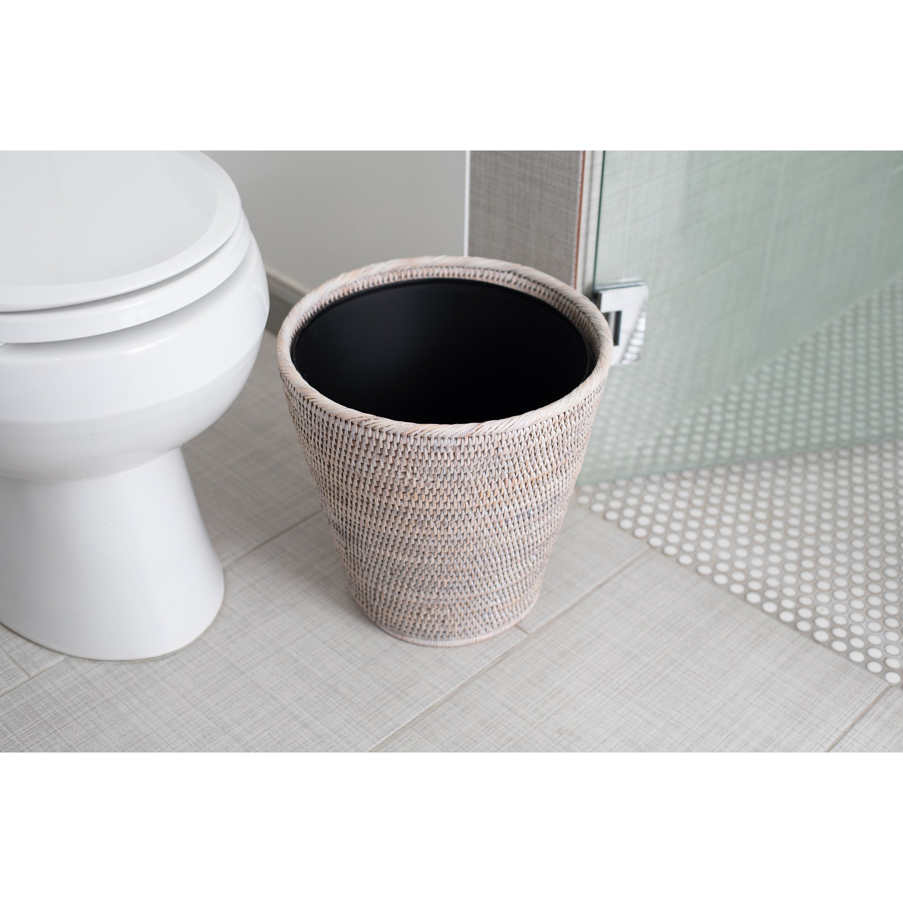 Round bathroom waste basket
