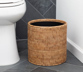 Round Waste Basket with Metal Liner