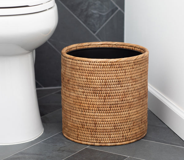 Artifacts Rattan™ Oval Waste Basket With Metal Liner 