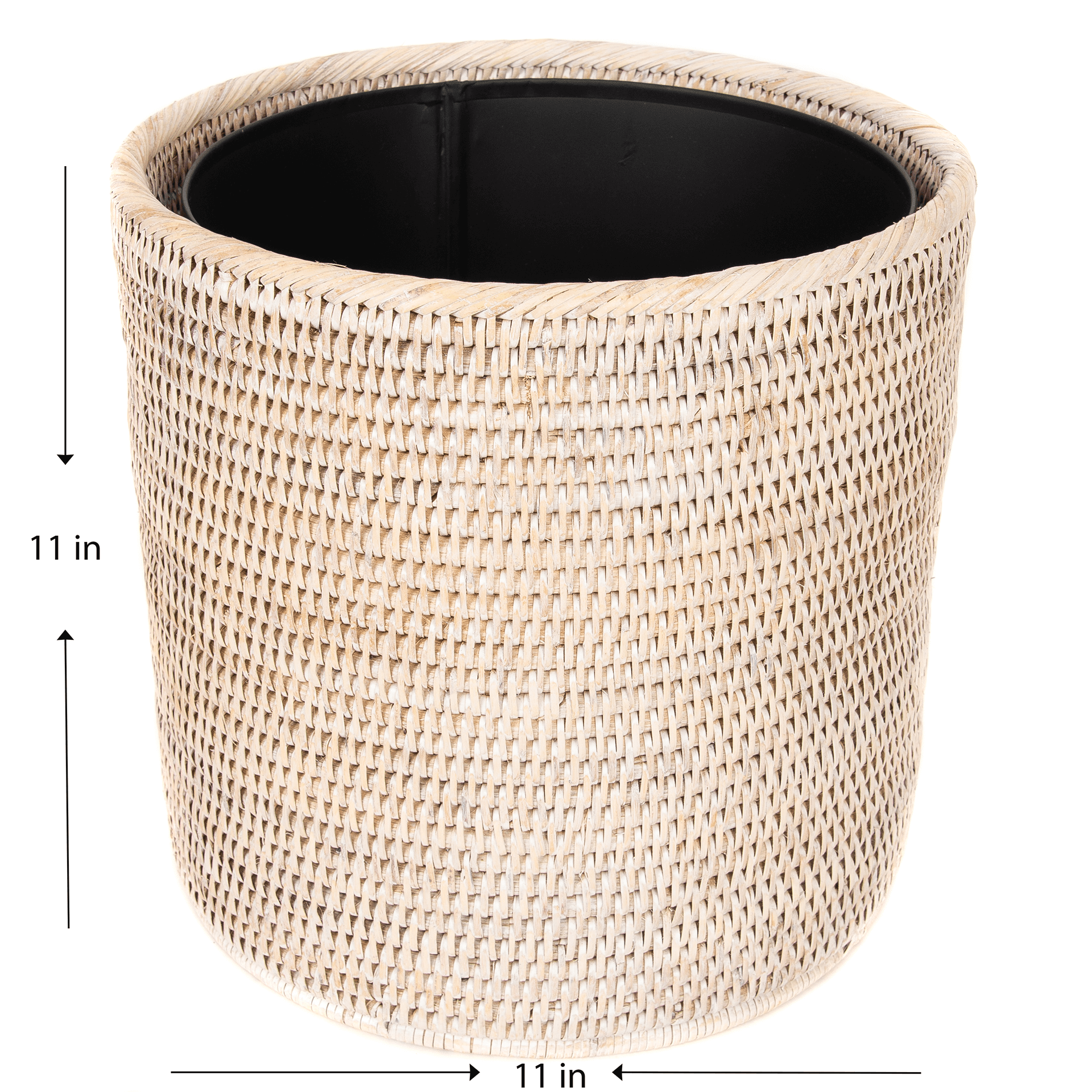 Round Waste Basket with Metal Liner
