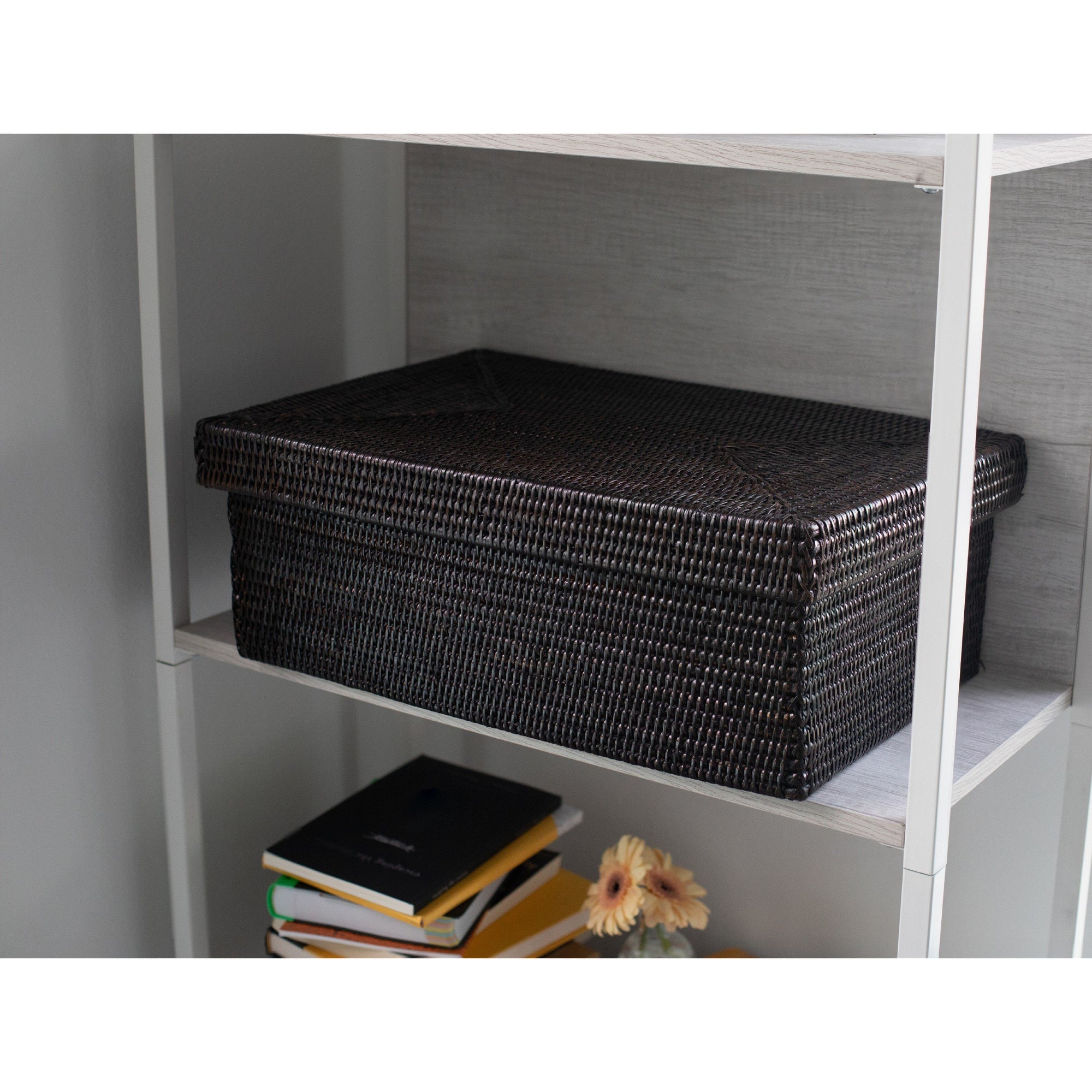 Artifacts Rattan™ Storage Box with Lid - Flat Legal File Organizer