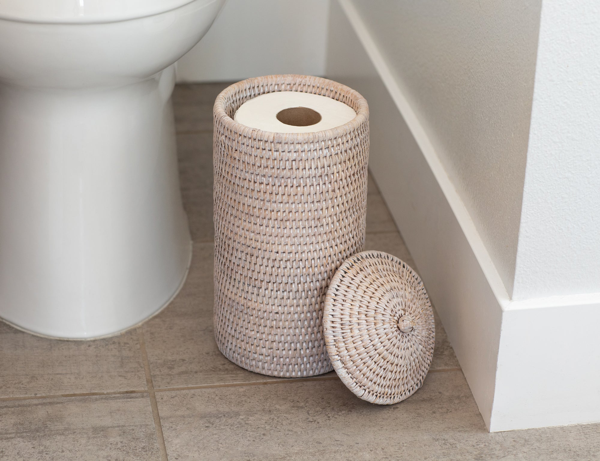 Bamboo Double Toilet Paper Roll Holder