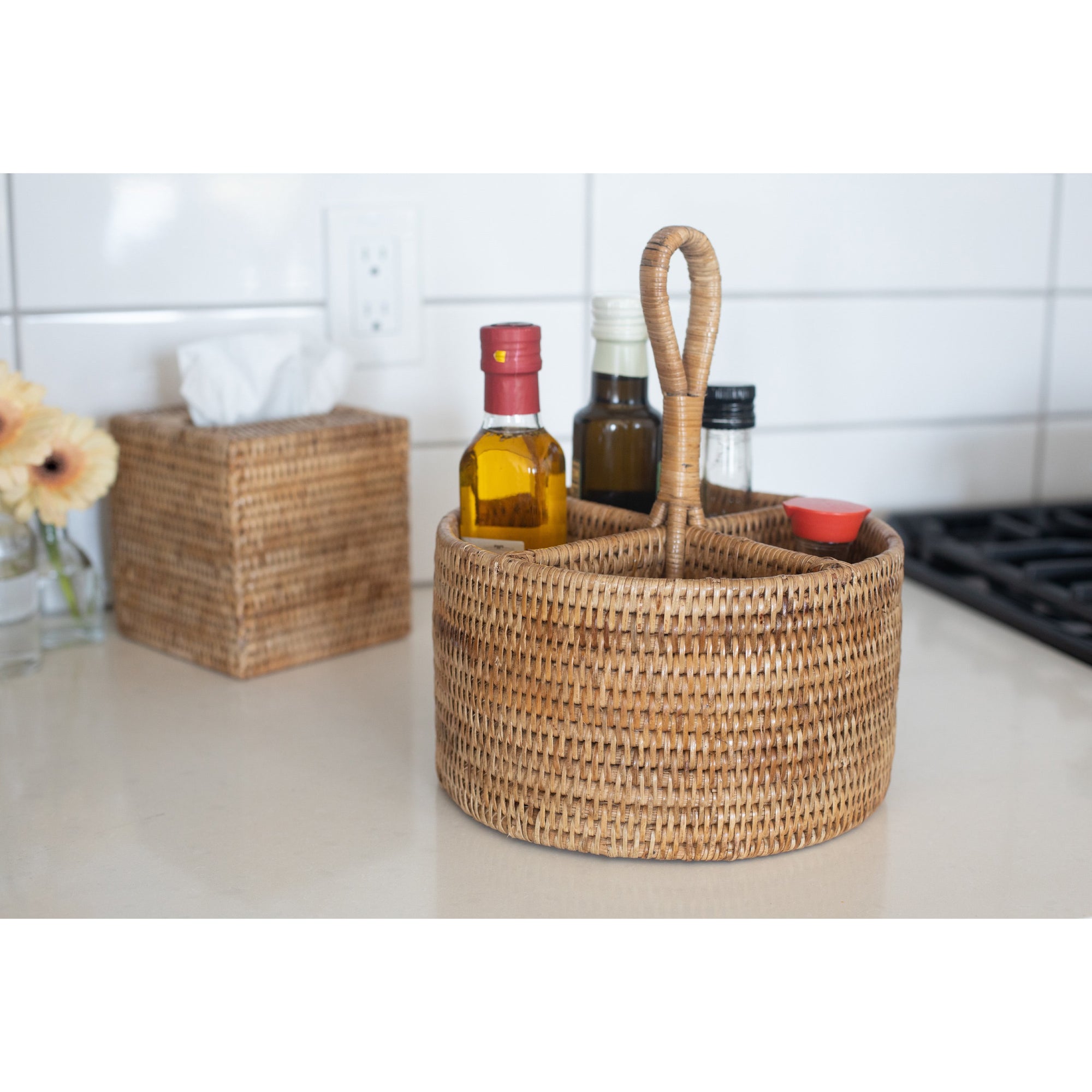 Artifacts Rattan™ Round 4 section Caddy/Cutlery Holder - Artifacts ...