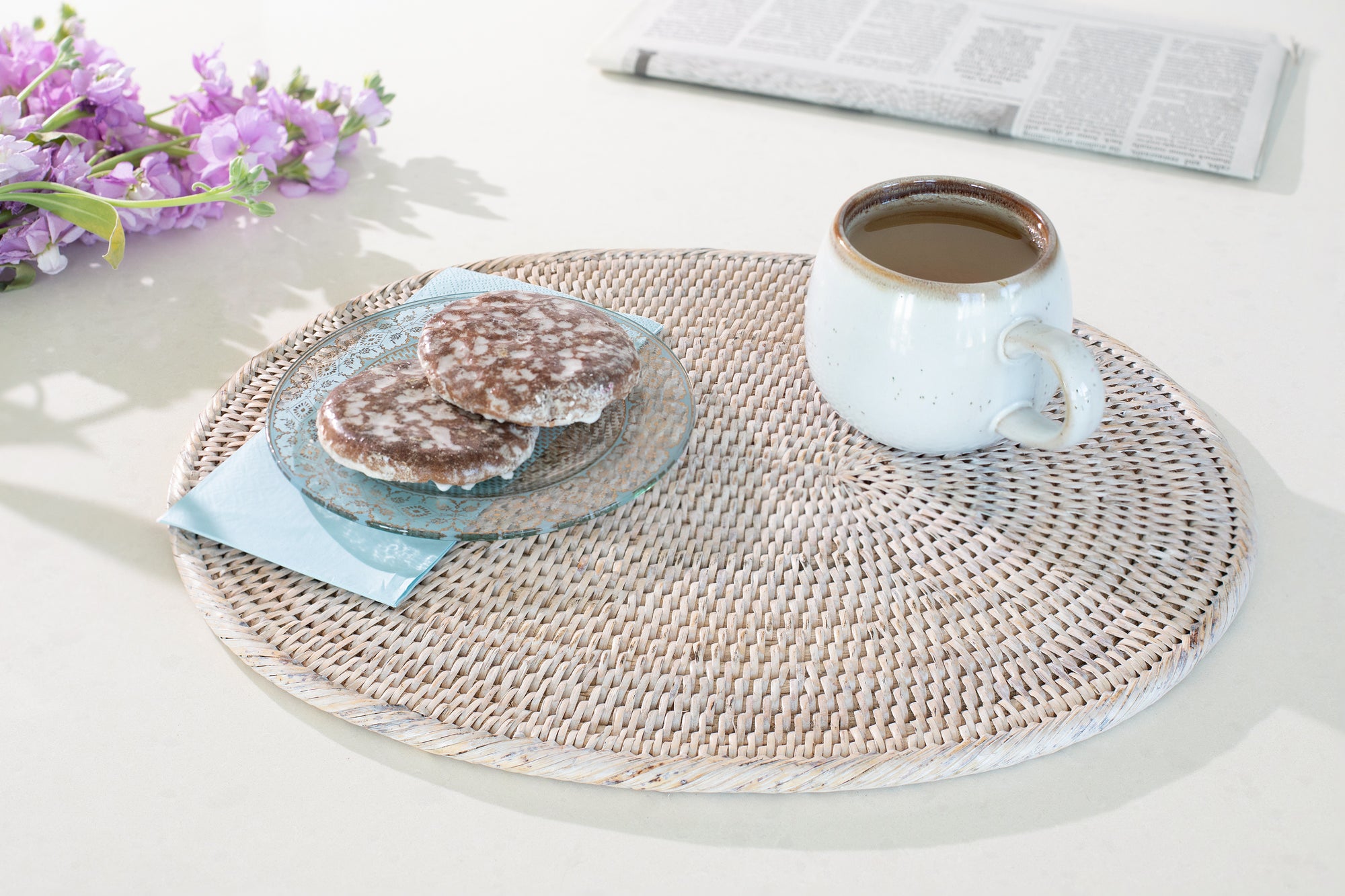 Oval Placemat White Wash