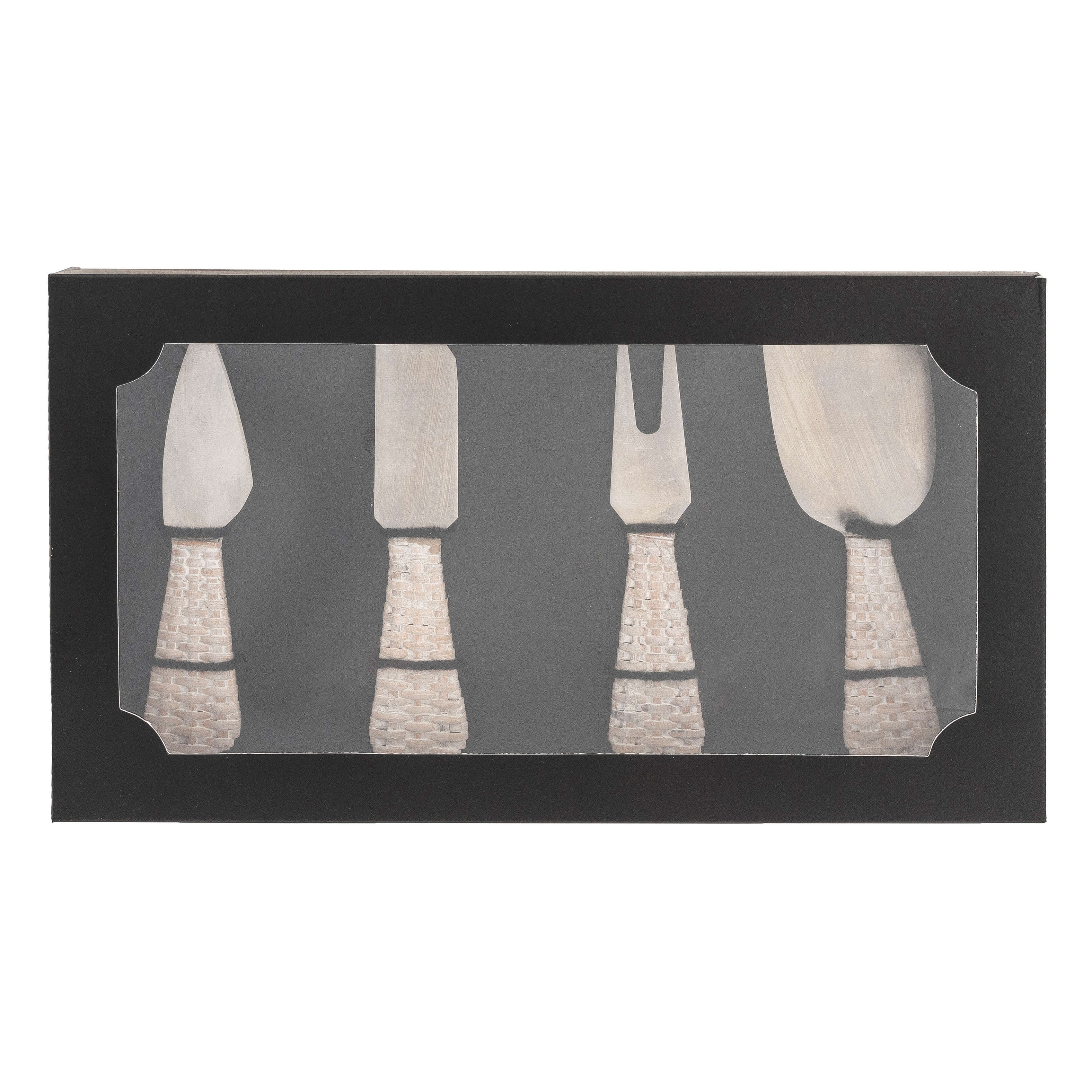 Abbott Rattan Handle Cheese Knives Set main image 0