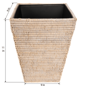 Square Ribs Shiny Waste Basket with Liner – Spectrum Home Fashions