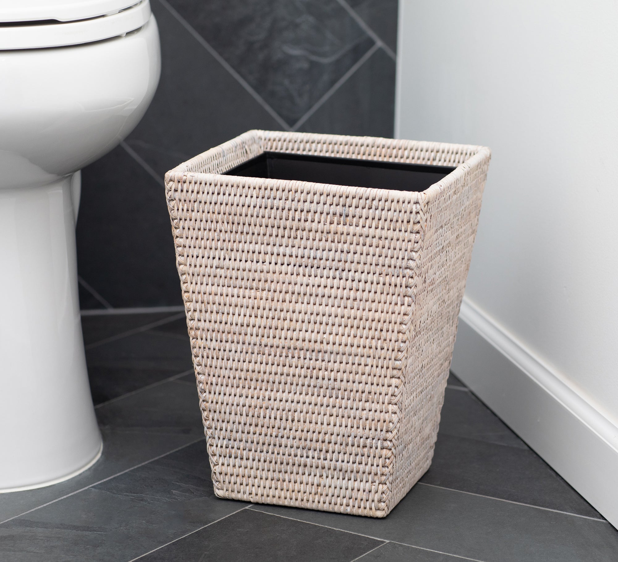 Square Tapered Waste Basket with Metal Liner