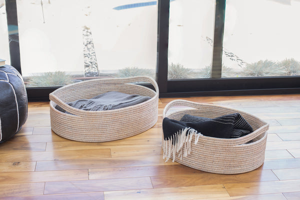 Spring Market Tall Oval Wicker Baskets - Set of 2