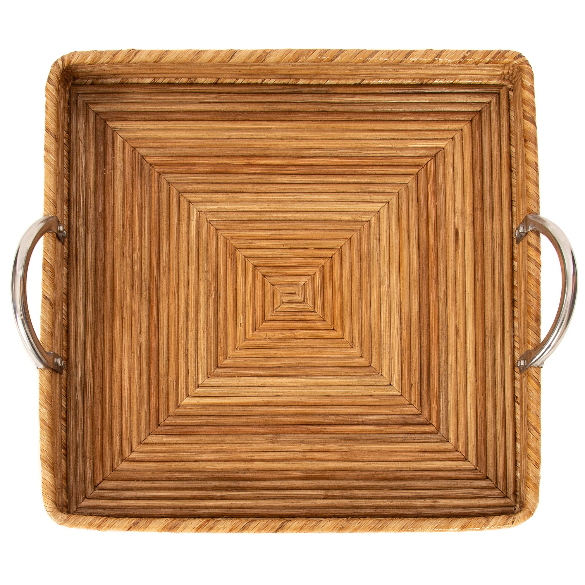 Square Tray with Stainless Steel Handles