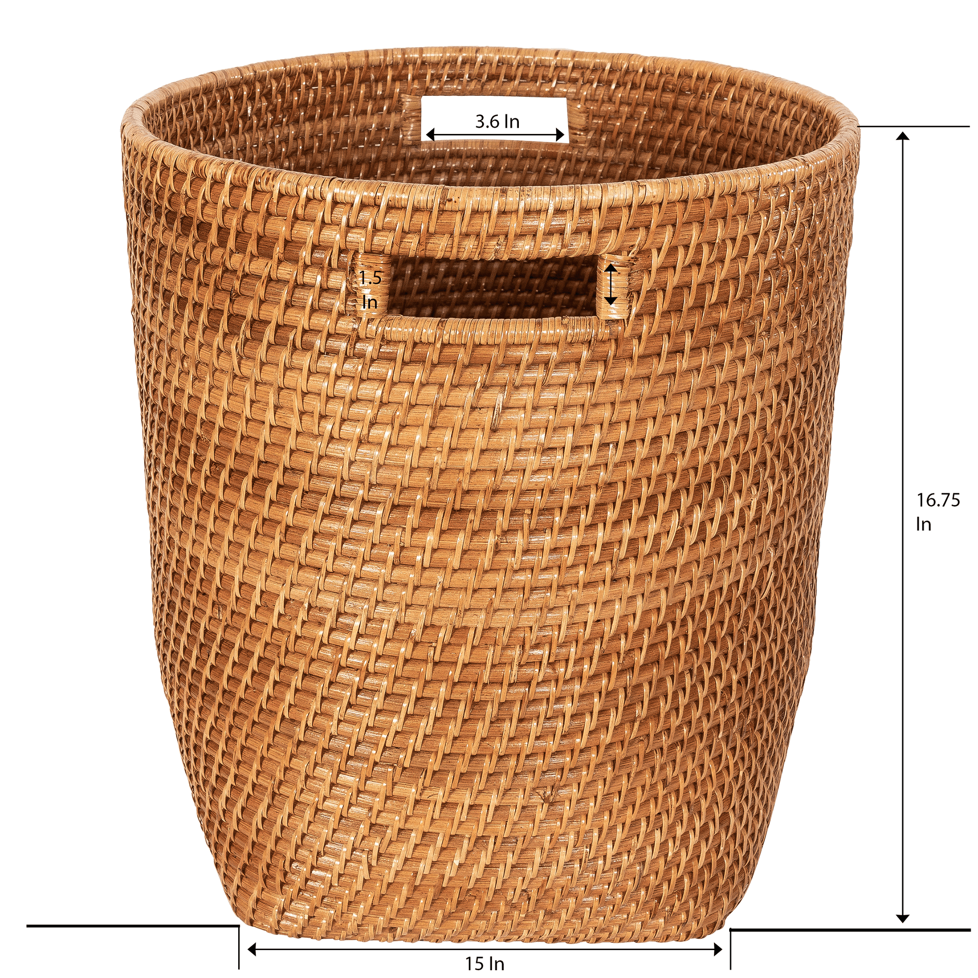 Saboga Home Round Basket with Cutout Handles